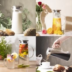 MÊZON® Schenkkan - Glazen Waterkan - Waterkaraf Voor Fruitwater - Multifunctionele Decanteer Karaf - Kan Met Deksel - 1.5L Capaciteit -Merkloos Winkel 1200x1200 822