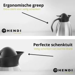 Hendi Thermoskan 2 Liter - Isoleerkan Met Drukknop - Zwart - Ø14,5x(H)26cm -Merkloos Winkel 1200x1200 937