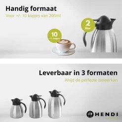 Hendi Thermoskan 2 Liter - Isoleerkan Met Drukknop - Zwart - Ø14,5x(H)26cm -Merkloos Winkel 1200x1200 938