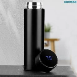Exomar® Slimme Thermosfles Met LCD Temperatuur Display - Curver Isolatiefles 500 ML - Matte Finish - Thermosbeker - Isoleerfles - Dubbelwandige Thermosfles - Thermoskan - Travel Mug - Bidon Drinkfles - Drinkflessen - RVS - Koffiebeker - Smart Thermos -Merkloos Winkel 1200x1200 943