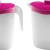 2x Waterkannen/sapkannen Met Roze Deksel 2,5 Liter 11 X 23 X 26 Cm Kunststof - Sapkannen/waterkannen/schenkkannen/limonadekannen -Merkloos Winkel 1200x621