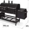 Klarstein Kingsville Double Barbecue - Houtskool- En Gasbarbecue - Smoker BBQ - Inclusief Deksels En Thermometer - Met 2 Roosters - Zwart -Merkloos Winkel 1200x870
