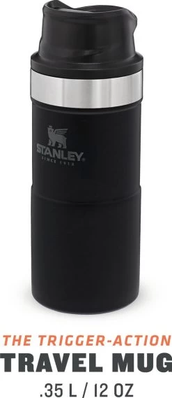 Stanley Trigger-Action Travel Mug 0.35L - Thermosfles - Matt Black -Merkloos Winkel 521x1200