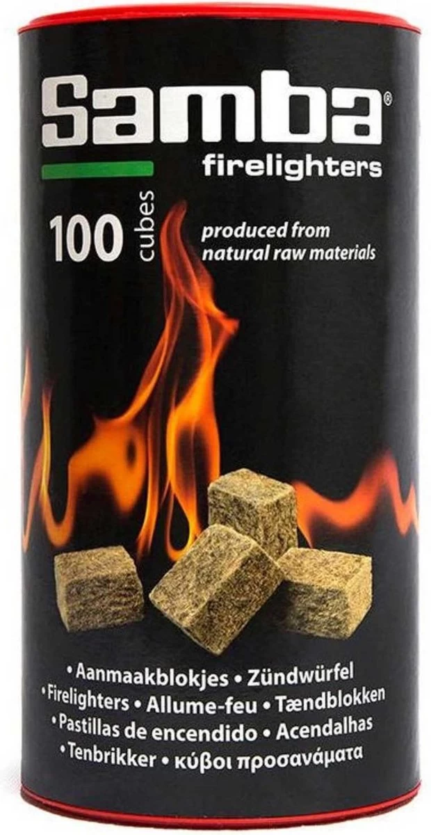 Samba Bruine Aanmaakblokjes Openhaard - 100 Stuks In Koker 4 Samba Bruine Aanmaakblokjes Openhaard - 100 Stuks In Koker - Afbeelding 2