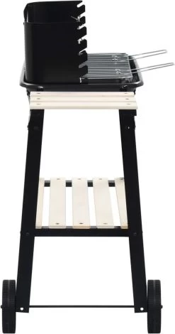 Verrijdbare Barbecue – Houtskool/Briketten - Verstelbare Grillplaat – Houten Tafel – Winscherm – Gewicht 5.9kg 18 Verrijdbare Barbecue – Houtskool/Briketten - Verstelbare Grillplaat – Houten Tafel – Winscherm – Gewicht 5.9kg -Merkloos Winkel 630x1200