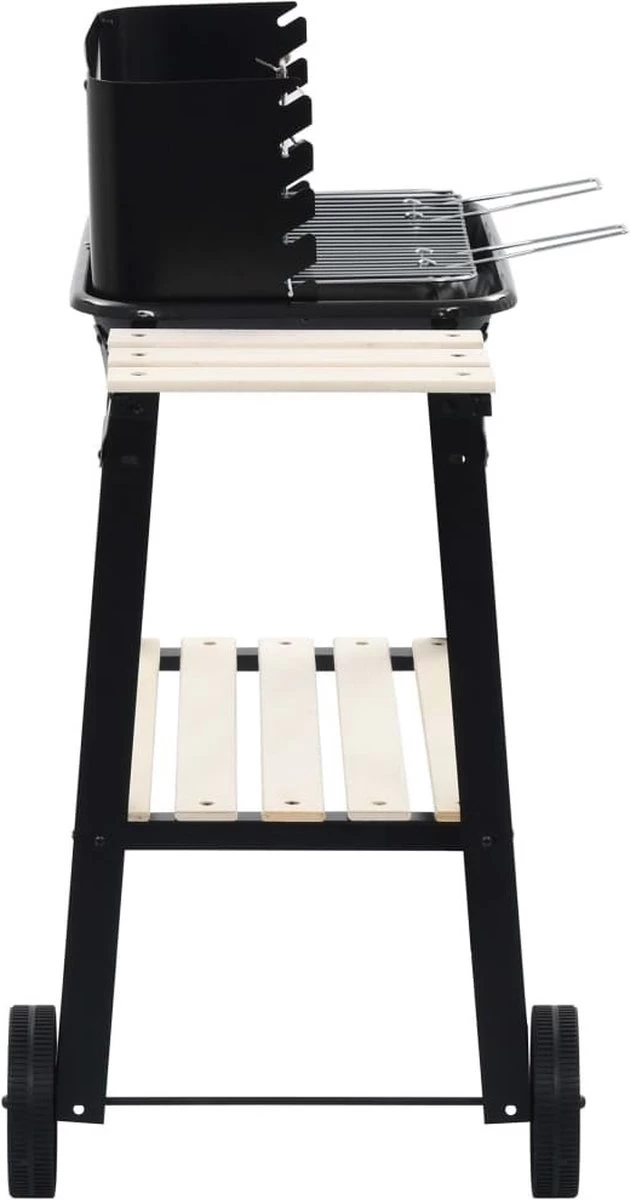 Verrijdbare Barbecue – Houtskool/Briketten - Verstelbare Grillplaat – Houten Tafel – Winscherm – Gewicht 5.9kg 8 Verrijdbare Barbecue – Houtskool/Briketten - Verstelbare Grillplaat – Houten Tafel – Winscherm – Gewicht 5.9kg - Afbeelding 6