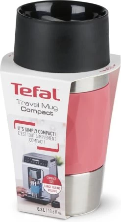 Tefal Compact Travel Mug Compact Thermosfles - 0,3 L - Koraal -Merkloos Winkel 653x1200 1