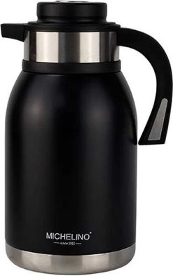 Michelino Isoleerkan 2L - Thermoskan - RVS - Zwart