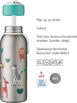 Mepal – Isoleerfles Flip-up Campus – Unicorn – Waterfles Met Rietje – Houdt Je Drankje Tot 9 Uur Warm En 12 Uur Koud – Drinkfles Voor Kinderen – Thermosfles -Merkloos Winkel 896x1200 1