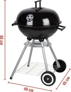 BBQ Collection Houtskoolbarbecue - Kogelbarbecue 45 X 60 Centimeter - Ronde Barbecue - Barbecue Op Wielen - Zwart - Metaal -Merkloos Winkel 925x1200