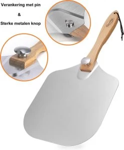 Pizzaschep – Inclusief Pizzasnijder – Opvouwbaar – Pizzaspatel – Pizza Schep – Taartschep – 30cm - Qwality -Merkloos Winkel 993x1200